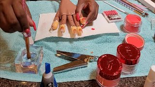 Testing Loctite Super Glue, RayanWay Full Cover Tips & Not Polish 2-in-1 powders on mannequin hand