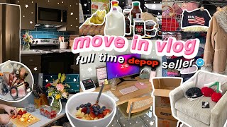 MOVE IN WITH ME | unpack my new apartment! | full time depop seller 📦🎀🍒