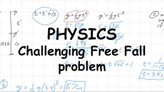 Challenging kinematics free fall problem - Chapter 2 Problem 60