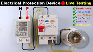 Voltage Monitoring Relay and RCBO 🔴 Live protection Testing and Connection @TheElectricalGuy​