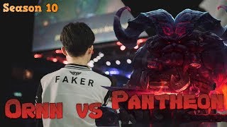 Faker - Ornn vs Pantheon Mid - Patch 10.1 LoL Season 10 KR Ranked | League of Legends Replays