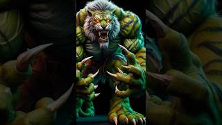 Incredible fusion|| Ai creates Hulk-Tiger hybrid #aicreations #wildlifecreation #ytshorts #fyp