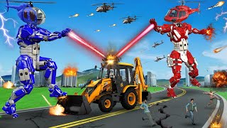 पुराना JCB रोबोट और हेलीकॉप्टर रोबोट लड़ाई | JCB Vs Helicopter robot|robot cartoon|robot wala cartoon