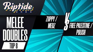 Zuppy/Medz vs Free Palestine/Polish - Riptide 2024 - Melee Doubles - Losers Semis