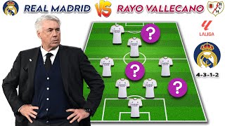 🔴 Real Madrid (4-3-1-2) Potential Starting Lineup Vs Rayo Vallecano 🔥| La Liga 23/24 Matchday 12