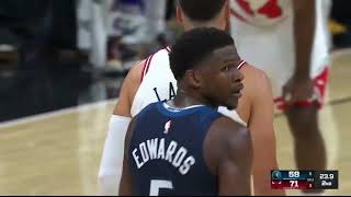 Anthony Edwards gets a technical foul after the refs missed a foul call! NBA Preseason 2024