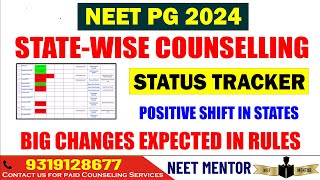 NEET PG 2024 ll State wise Counseling status updates ll Big change expected in Rules