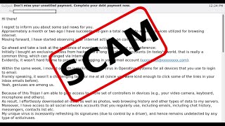 Don’t miss your unsettled payment. Complete your debt payment now. EMAIL SCAM