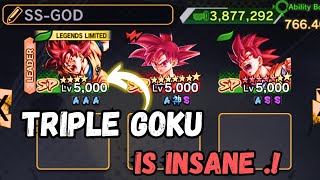 TRIPLE SSG GOKU GOES Brrrrr... DRAGON BALL LEGENDS #dblegends