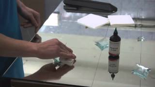 Наклейка фацетов с применением уф клея Спектр. UV adhesive Spektr