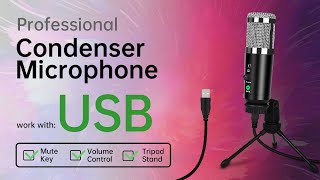 Depusheng A9 Computer USB High Sensitivity Condenser Microphone For Studio Podcasting Game Recording