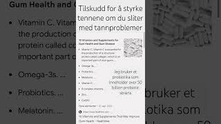 Tilskudd som styrker tennene