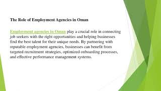 Transform Your Workforce with Best HR Consultancy in Dubai & Employment Agencies in Oman