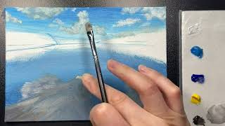 Full Tutorial / Paddle on Mirror-Like Lake/Easy Acrylic Painting Tutorial For Beginners  #346