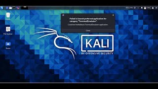 How to fix Failed to launch preferred application for category "TerminalEmulator" of Kali Linux 2021