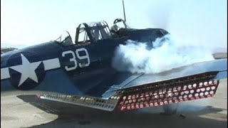 Big Old DOUGLAS DAUNTLESS AIRCRAFT ENGINES Cold Straing Up