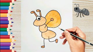 تعلم رسم نملة كيوت 🐜 رسم للاطفال سهل / رسم كيوت للاطفال / رسم سهل / تعليم الرسم للاطفال خطوة بخطوة