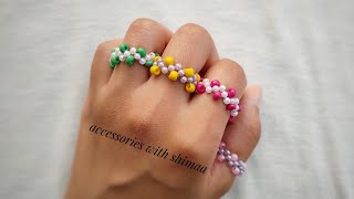 اكسسوارات خواتم ملفوفه بالخرز|how to make beads rings