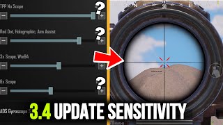 pubg mobile new update 3.4 sensitivity 🔥 Best sensitivity settings for all devices + Code ☑️