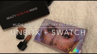 New Huda Beauty Mercury Retrograde Eyeshadow Palette Unboxing + Swatches