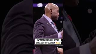 TORONTO RAPTORS RETIRE VINCE CARTER JERSEY 🙌🔥 #basketball #shorts