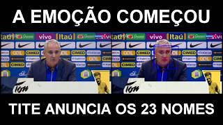 A Expressão Facial da Emoção de Tite durante o anúncio dos 23 jogadores