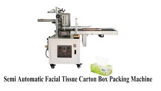 Semi auto facial tissue napkin paper box sealing and packing machine