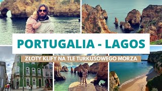 Lagos (Portugalia) - złote klify na tle turkusowego morza.