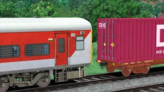 LHB RED COUPLING SHIP CONTAINER COACH | BUMPY RAILROAD | RAILWORKS | TRAIN SIMULATOR | RAILROAD