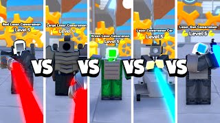 ¡RED vs LARGE vs GREEN vs CAR vs GUN LASER CAMERAMAN! 🤯🔥 | Toilet Tower Defense Roblox