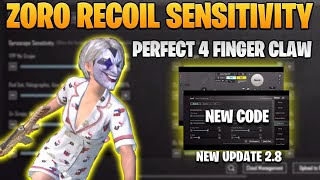 New Update 2.8 Zero Recoil Sensitivity | Perfect 4 Finger Claw | New Code 2023 | BGMI & PUBG