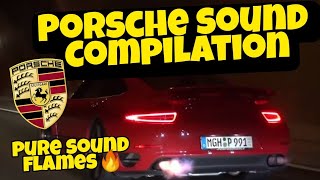 Porsche Sound Compilation Best - Flames, acceleration, Flyby (911, Carrera, 918 Spyder, Cayman)