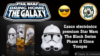 Casco electrónico premium Star Wars The Black Series Phase II Clone Trooper .