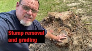 Pulling stumps with an excavator