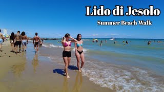 Lido di Jesolo Italy Summer Beach Walk 🏖️  ☀️ [July 2023] 4K