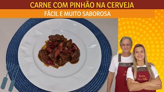 COMO FAZER CARNE COM PINHÃO NA CERVEJA| RECEITA COM PINHÃO| Receitas de pai e filha