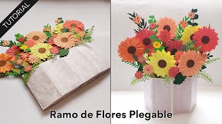 Cómo hacer un RAMO DE FLORES PLEGABLE!! 😍🤯 Súper fácil 👍