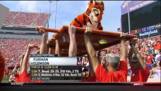 2012 Clemson vs Furman Football ESPNU Recap