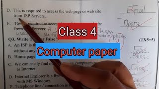 Computer paper for practice, class 4 Computer @kids_study_corner