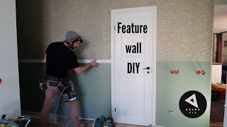 DIY Feature / Accent Wall Idea. Narrow hallway transformation. Bathroom/kitchen renovation/Part 24