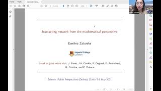 SPP Zürich 2021: Ewelina Zatorska – 'Interacting network from the mathematical perspective'