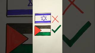 Wrong ❌ Israel 🇮🇱 VS Right Palestine 🇵🇸 flag drawing#palestine#israel#shorts