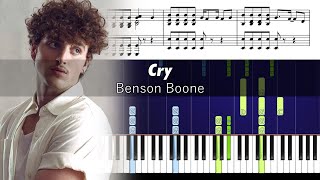 Benson Boone - Cry - Piano Tutorial with Sheet Music