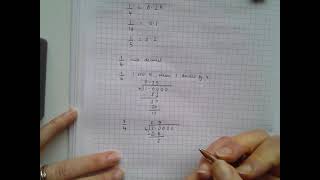 Decimals Changing fractions to decimals