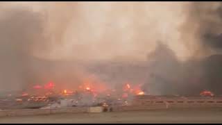 حريق سوق زاكورة من أربع زوايا مختلفة     Incendie du marché de Zagora