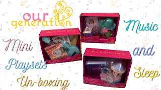 🎵Our Generation Mini Playsets Unboxing ~Music & Sleep Themed Sets~💤