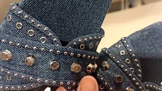 ZARA - New Collection May 2023 - Studded Flat Denim Sandals