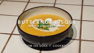 Vegan Butternut Bisque with Coconut Swirl