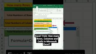 Excel Trick: How many Rows, Columns and Cell's in Microsoft Excel?