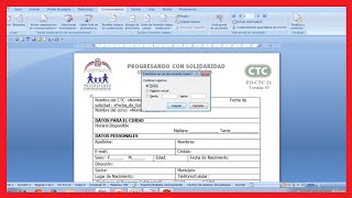 Como conectar un documento de word con datos de Excel: FO-21 CTC